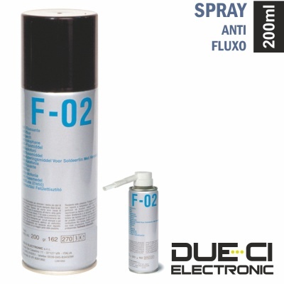 Dois frascos de spray anti-fluxo F-02 da DUE.CI ELECTRONIC