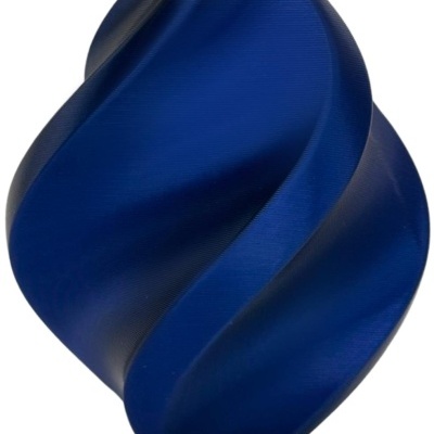 Vaso decorativo azul torcido em espiral