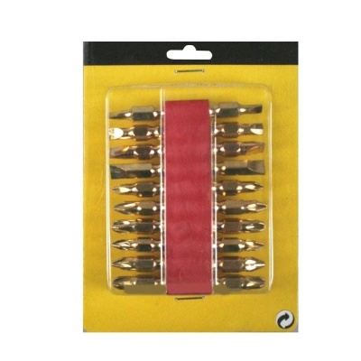 Conjunto de pontas de aparafusadora em blister amarelo e preto