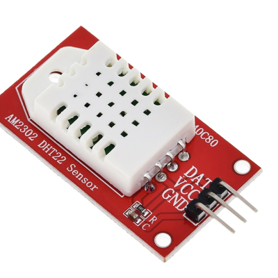 Sensor digital DHT22 AM2302 em placa vermelha com pinos DAT VCC GND