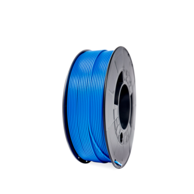 Rolo de filamento azul para impressora 3D com carretel preto