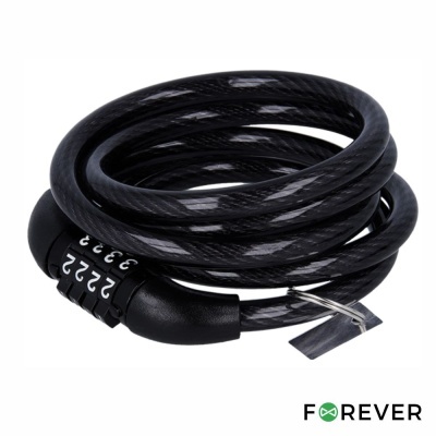 Cadeado de cabo preto com combinação numérica ajustável