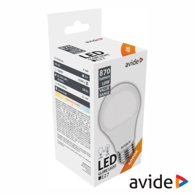Caixa de lâmpada LED avide Globe Light E27 870 lumen 10W 4000K