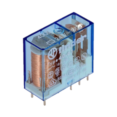 Relé elétrico Finder transparente tipo 40.52 com bobina de cobre