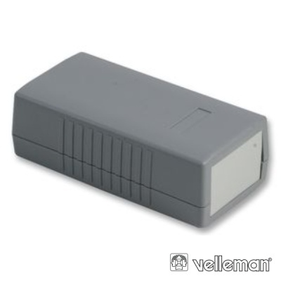 caixa eletrónica cinzenta retangular com logótipo Velleman