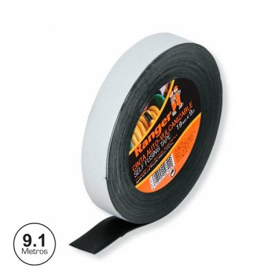 Rolo de fita preta auto-adesiva Ranger com etiqueta laranja