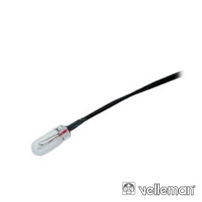 Sensor de temperatura digital em metal com cabo preto e fundo branco