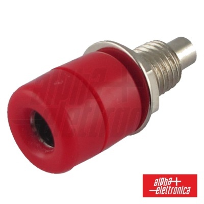 Conector banana vermelho com rosca metálica