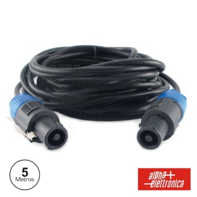 Cabo elétrico preto com conectores azuis e pretos