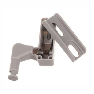 Dispositivo plástico cinzento claro com lâmina metálica