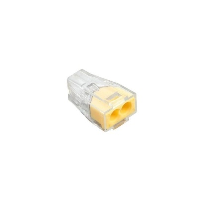 Conector elétrico rápido transparente com parte interna amarela