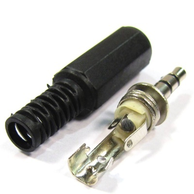 conector jack de áudio de 3,5 mm desmontado