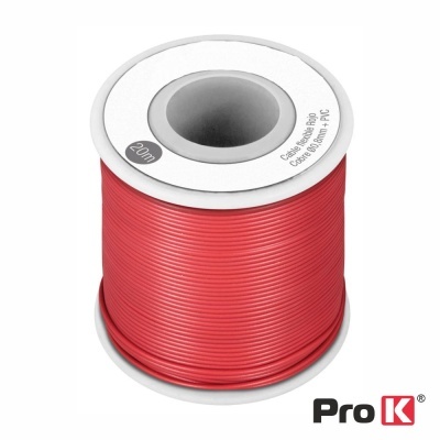 Rolo de cabo elétrico vermelho ProK 20 metros