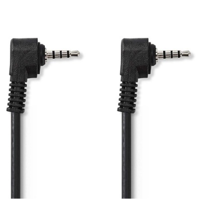 Cabo preto com conectores de 3,5 mm em ângulo de 90 graus