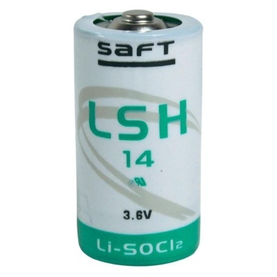 Pilha cylindrical branca e verde SAFT LSH 14 Li-SOCl2 3.6V