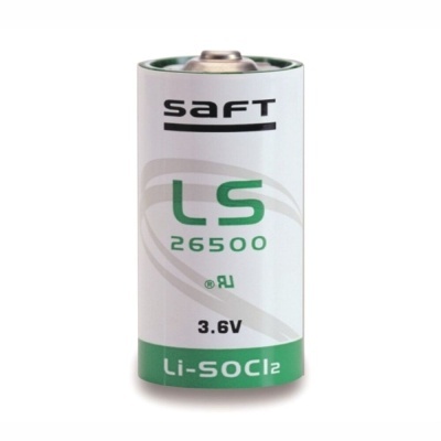 Pilhas cilíndricas SAFT LS 26500 3.6V Li-SOCl2 branca e verde
