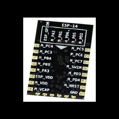 Placa de circuito preto com pinos dourados e marcações brancas para conexões.