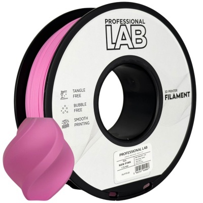 Rolo de filamento rosa para impressora 3D e objeto impresso na mesma cor.