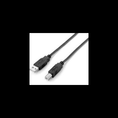 Cabo USB preto com conectores tipo A e tipo B