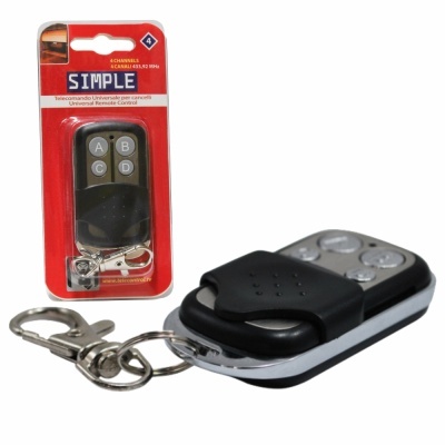 Comando universal preto para carrinhas com 4 botões e embalagem vermelha