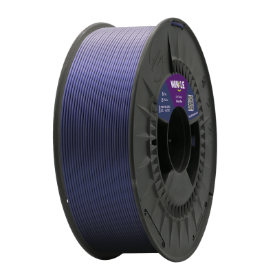 Carretel de filamento 3D roxo Galaxy Blue com bobina preta e etiqueta azul