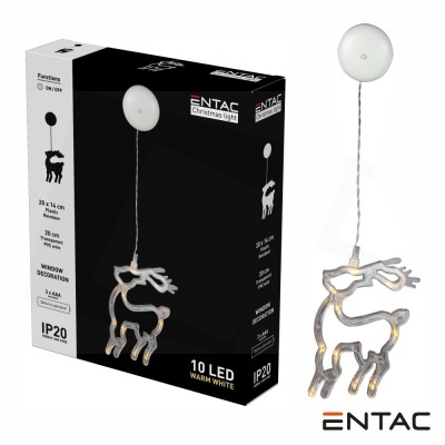 Decoração janela rena com luzes LED branco quente da marca ENTAC