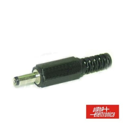 Conector elétrico tipo jack preto com mola e parte metálica