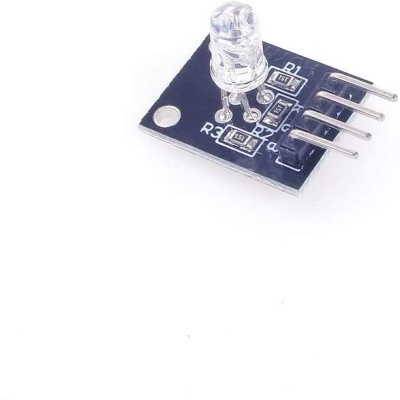 Módulo eletrónico com LED transparente e pinos metálicos