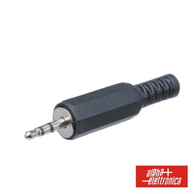 Conector jack 3,5 mm preto e metal