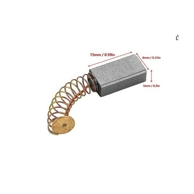 Escova elétrica para motor com mola e medidas destacadas