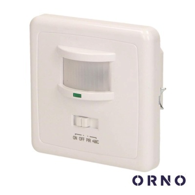 Sensor de movimento branco para parede com interruptor e marca ORNO