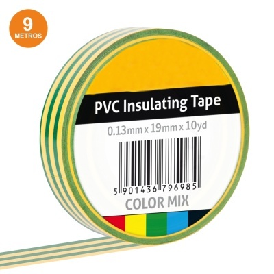 Rolo de fita isolante de pvc colorida com etiqueta