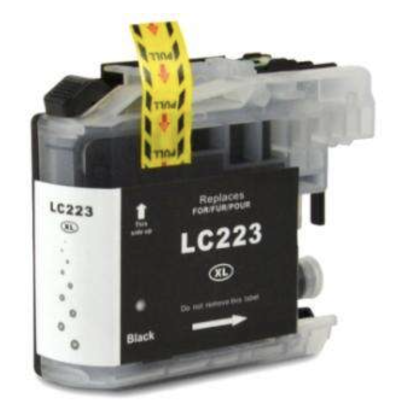 Cartucho de tinta de impressora preto LC223 XL com selo amarelo