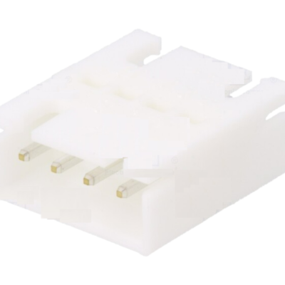 Conector elétrico macho de 4 pinos branco
