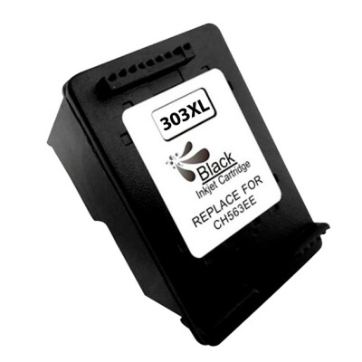 Cartucho de tinta preto para impressora 303XL com etiqueta branca