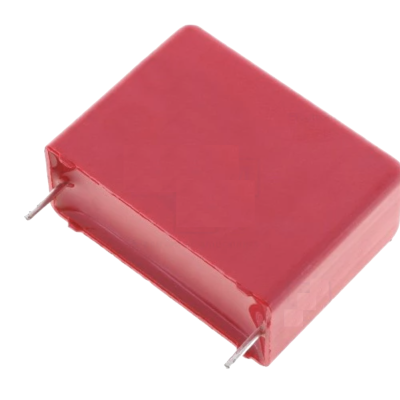 Bateria recarregável retangular vermelha com terminais de metal