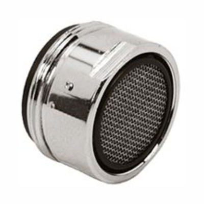 Arejador de torneira metálico cromado com malha preta