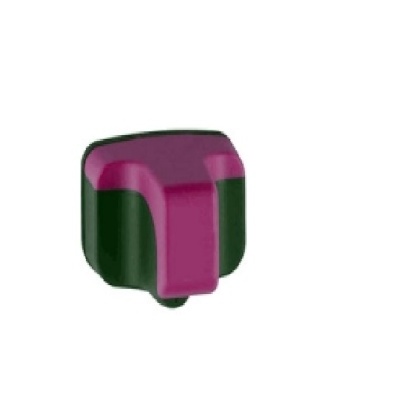 Peça plástica preta com vermelho em fundo branco.