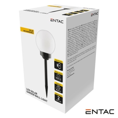 Caixa branca de luz de jardim LED solar esférica preta e branca da marca ENTAC