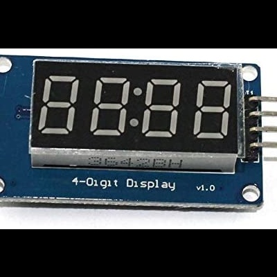 módulo de display digital 4 dígitos com placa azul e texto