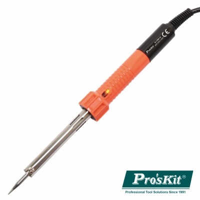 Ferro de solda Pro'sKit com cabo laranja e preto e ponta metálica fina