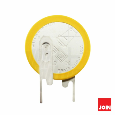 Bateria tipo bot58o amarela e prateada para montagens eletr58nicas