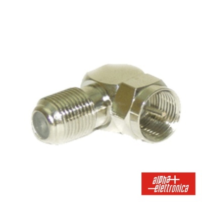 Conector coaxial metálico em ângulo reto com rosca