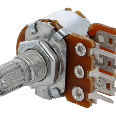 Potenciômetro rotativo metálico com terminais