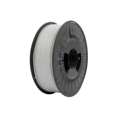 Rolo de filamento para impressora 3D cinza com bobina preta