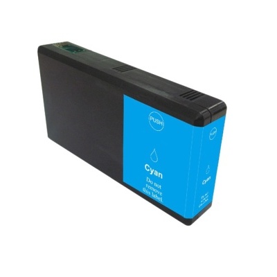 Cartucho de tinta ciano com etiqueta azul clara