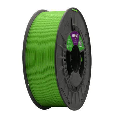 Bobina de filamento verde para impressão 3D em carretel preto