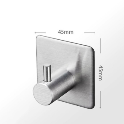 Gancho de aço inoxidável escovado com base quadrada