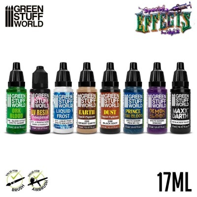 Frascos de tinta Green Stuff World para modelismo, várias cores, 17 ml cada.