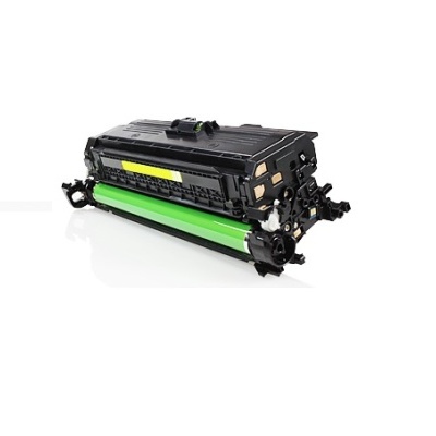 Cartucho de toner preto com cilindro verde numa superfície branca